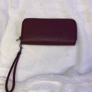 Burgundy Double Zip Wallet